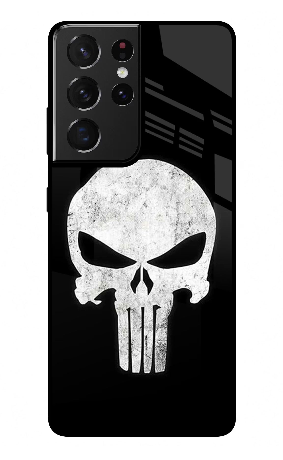 Punisher Skull Samsung S21 Ultra Glass Case Back Cover by Casekaro