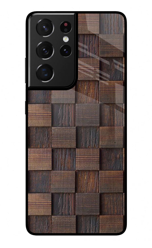 Wooden Cube Design Samsung S21 Ultra Glass Case