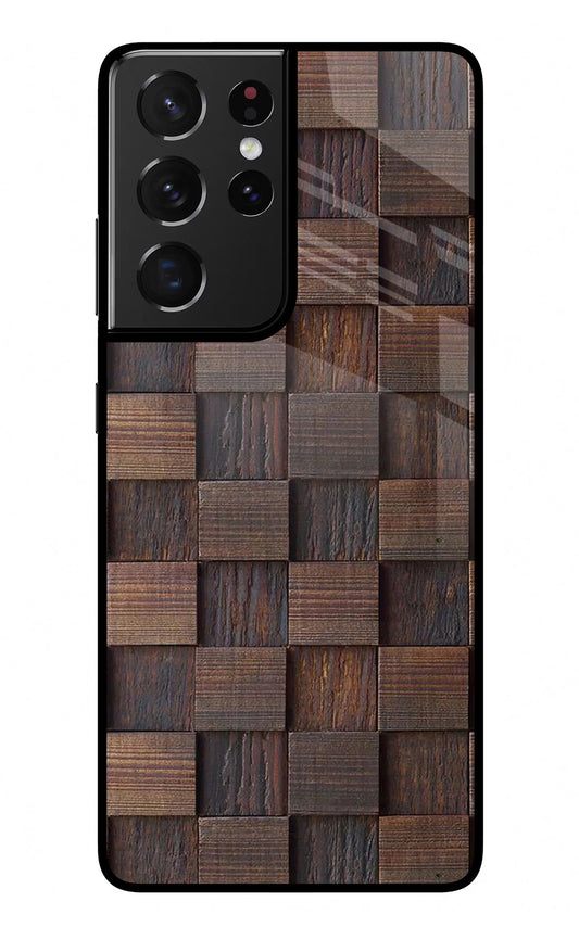 Wooden Cube Design Samsung S21 Ultra Glass Case