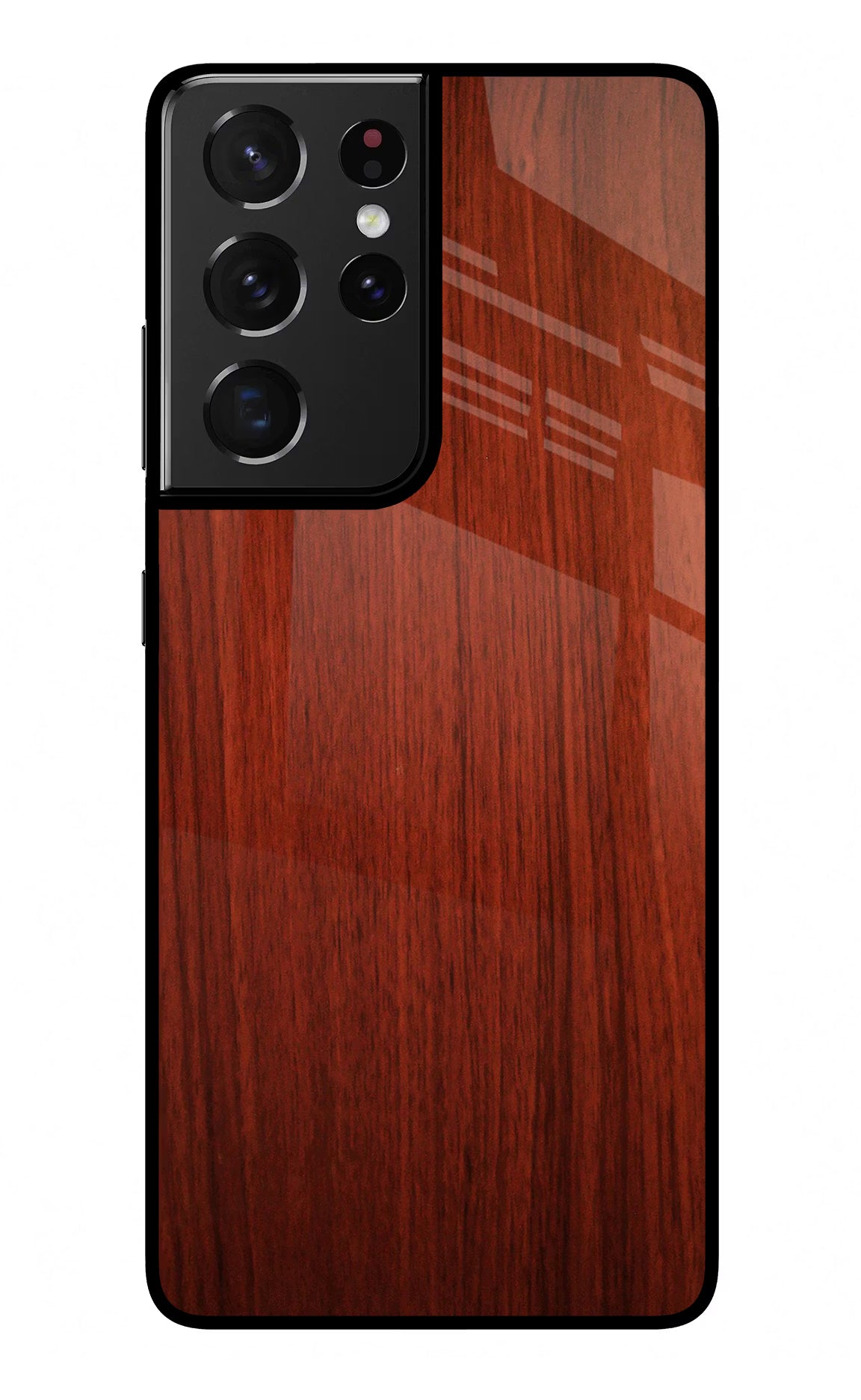 Wooden Plain Pattern Samsung S21 Ultra Glass Case Back Cover by Casekaro