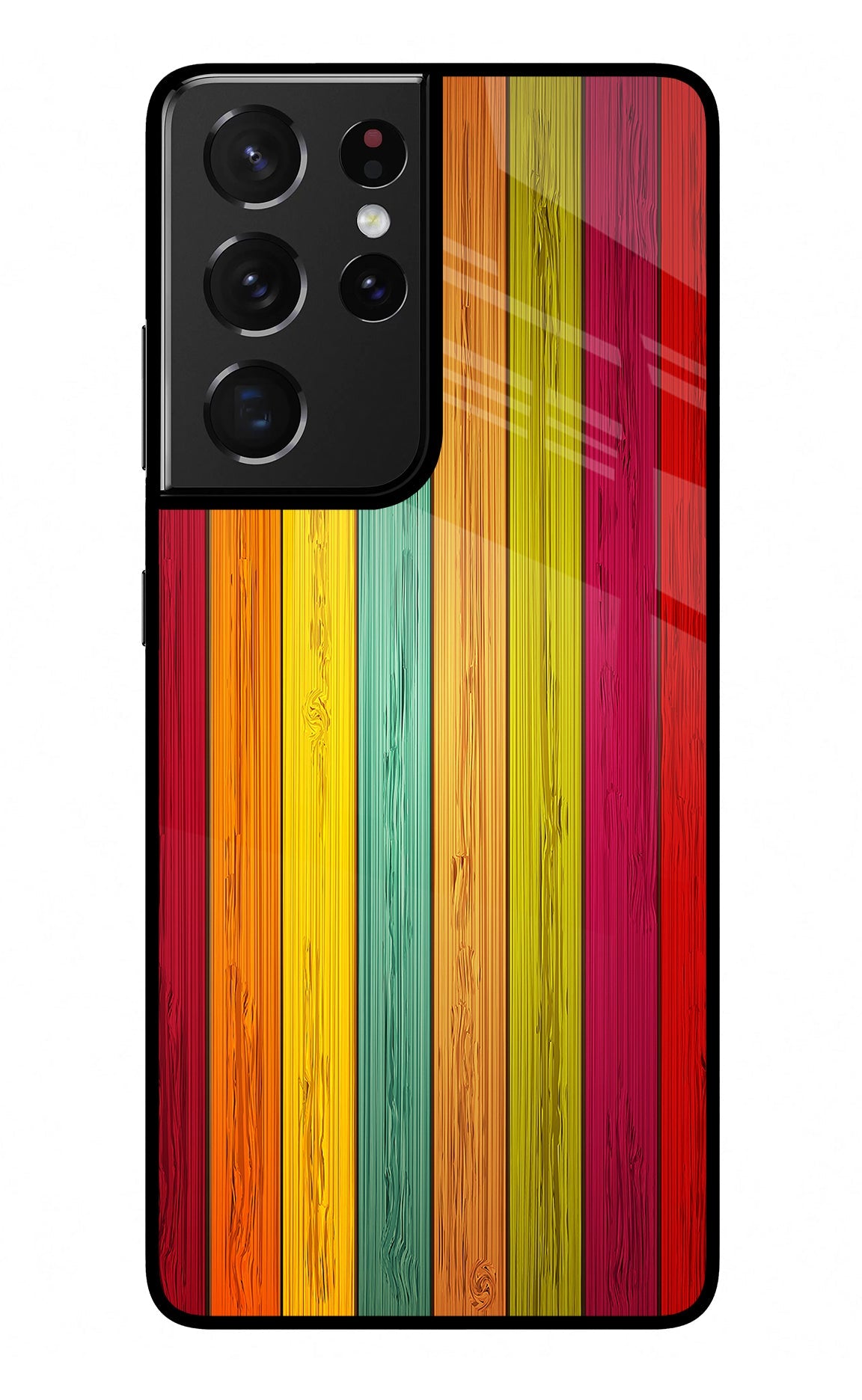 Multicolor Wooden Samsung S21 Ultra Glass Case