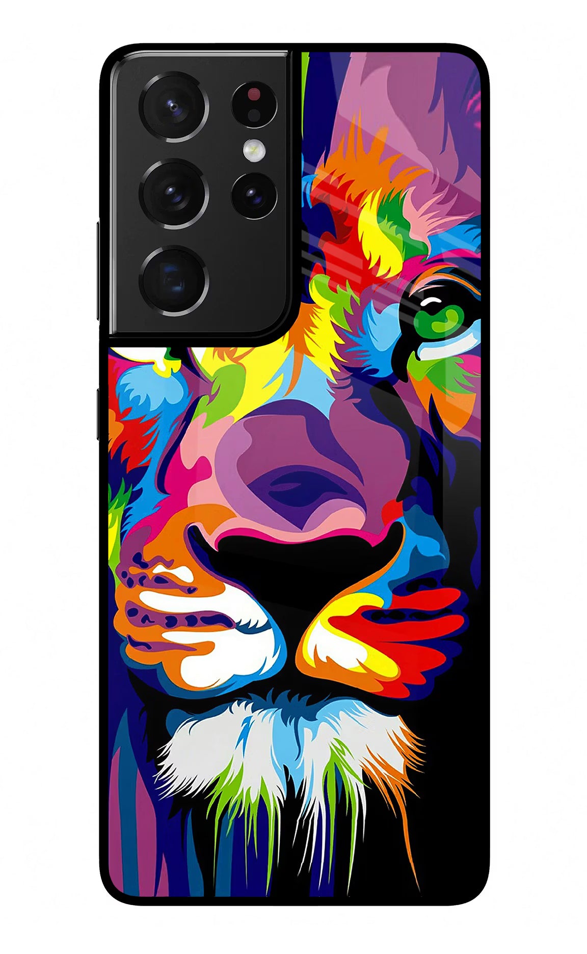 Lion Samsung S21 Ultra Glass Case Back Cover by Casekaro