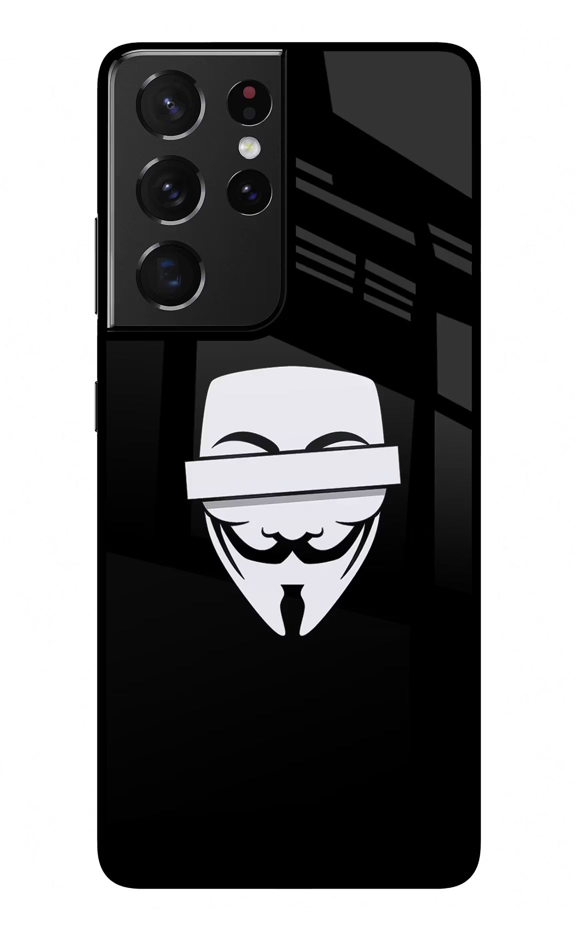 Anonymous Face Samsung S21 Ultra Glass Case Back Cover by Casekaro