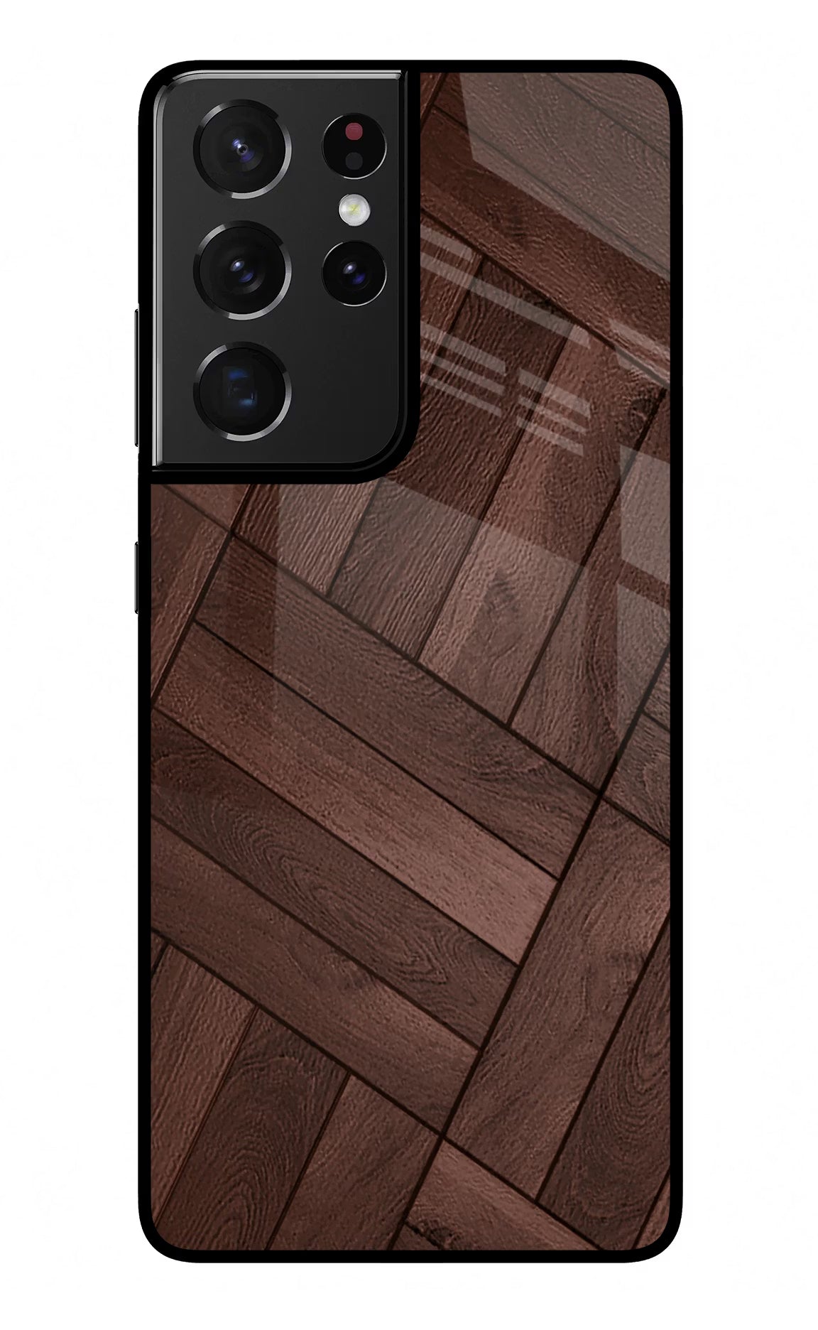 Wooden Texture Design Samsung S21 Ultra Glass Case Back Cover by Casekaro
