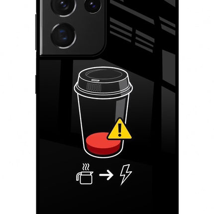 Coffee Samsung S21 Ultra Glass Case Back Cover by Casekaro
