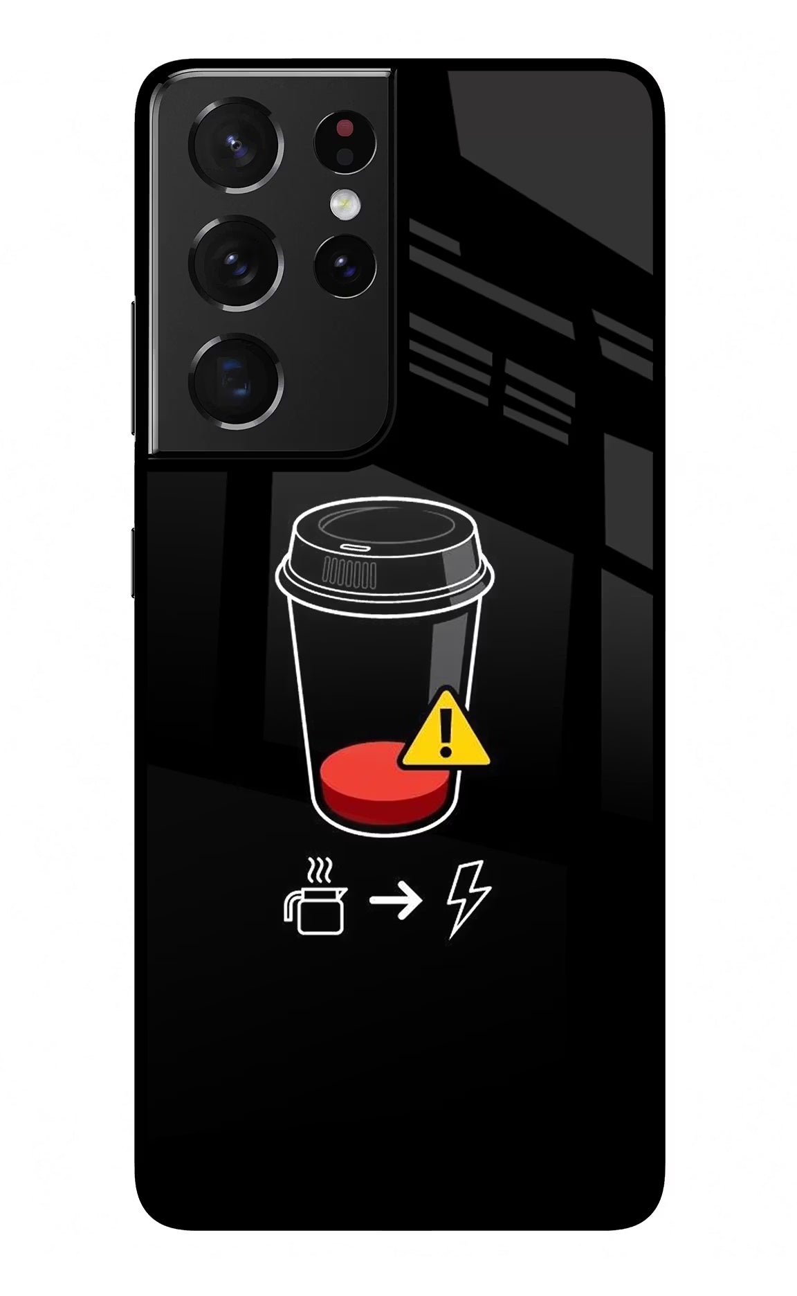 Coffee Samsung S21 Ultra Glass Case Back Cover by Casekaro