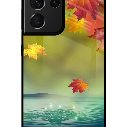 Flowers Samsung S21 Ultra Glass Case Back Cover by Casekaro