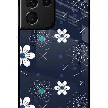 Flowers Samsung S21 Ultra Glass Case Back Cover by Casekaro