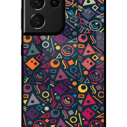 Geometric Abstract Samsung S21 Ultra Glass Case Back Cover by Casekaro
