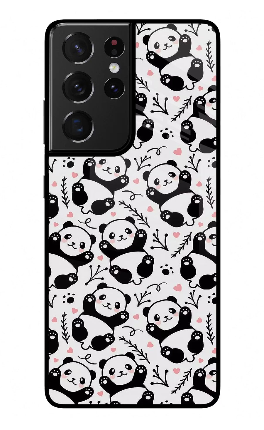 Cute Panda Samsung S21 Ultra Back Cover, Glass case