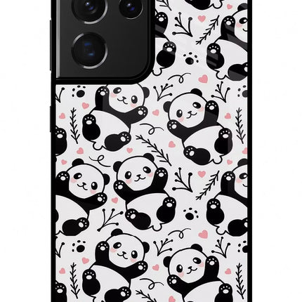 Cute Panda Samsung S21 Ultra Glass Case