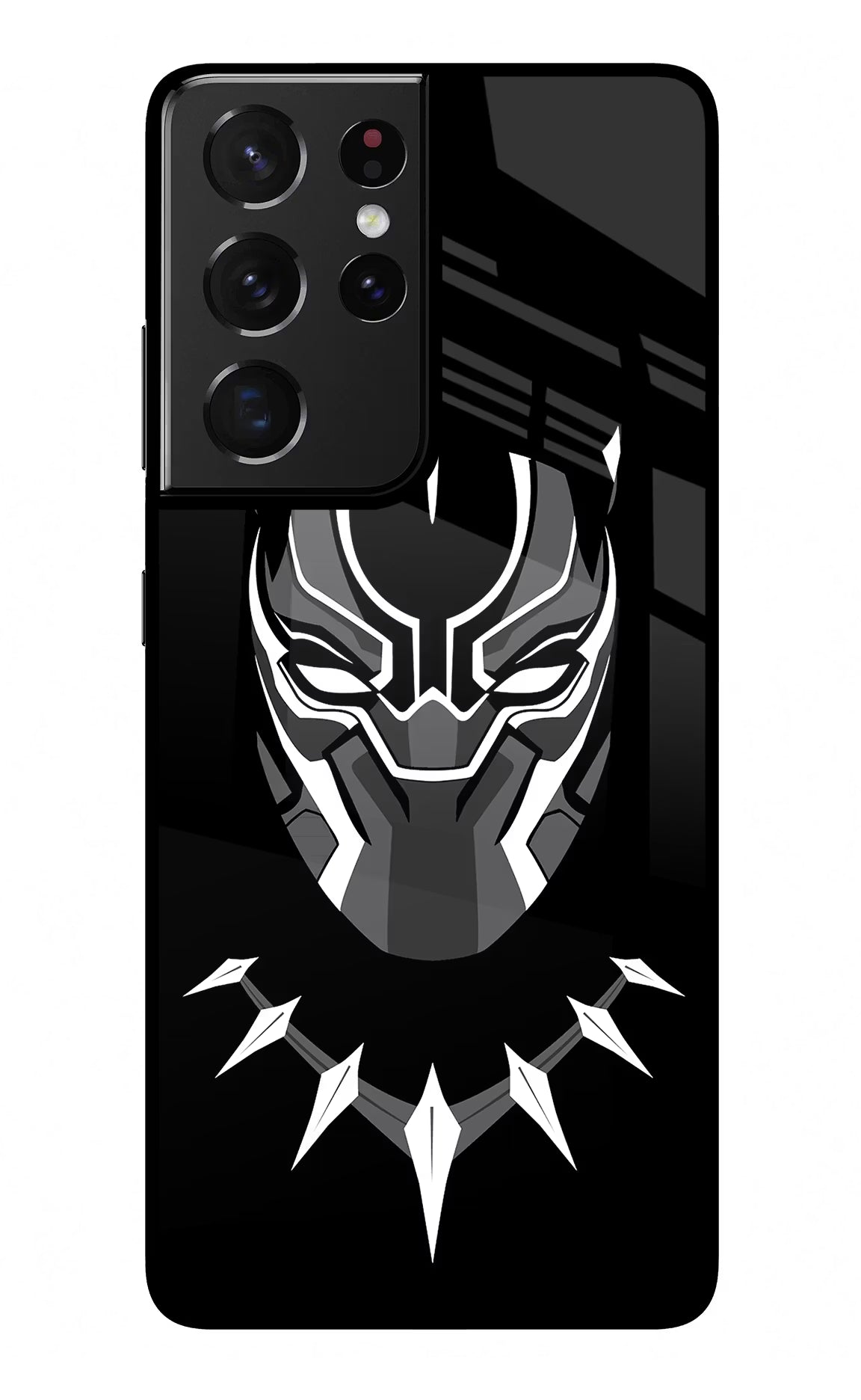 Black Panther Samsung S21 Ultra Glass Case Back Cover by Casekaro