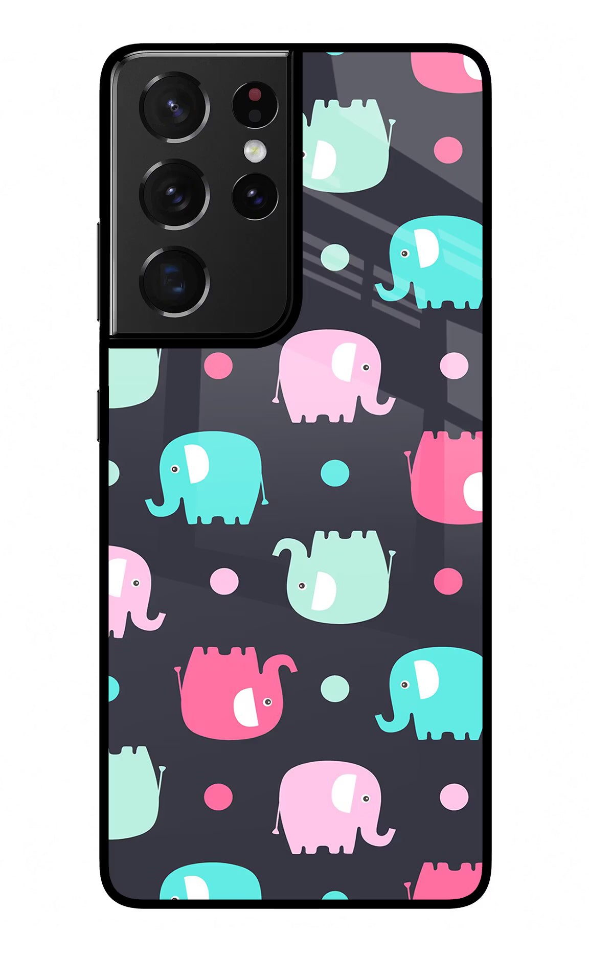 Elephants Samsung S21 Ultra Glass Case Back Cover by Casekaro