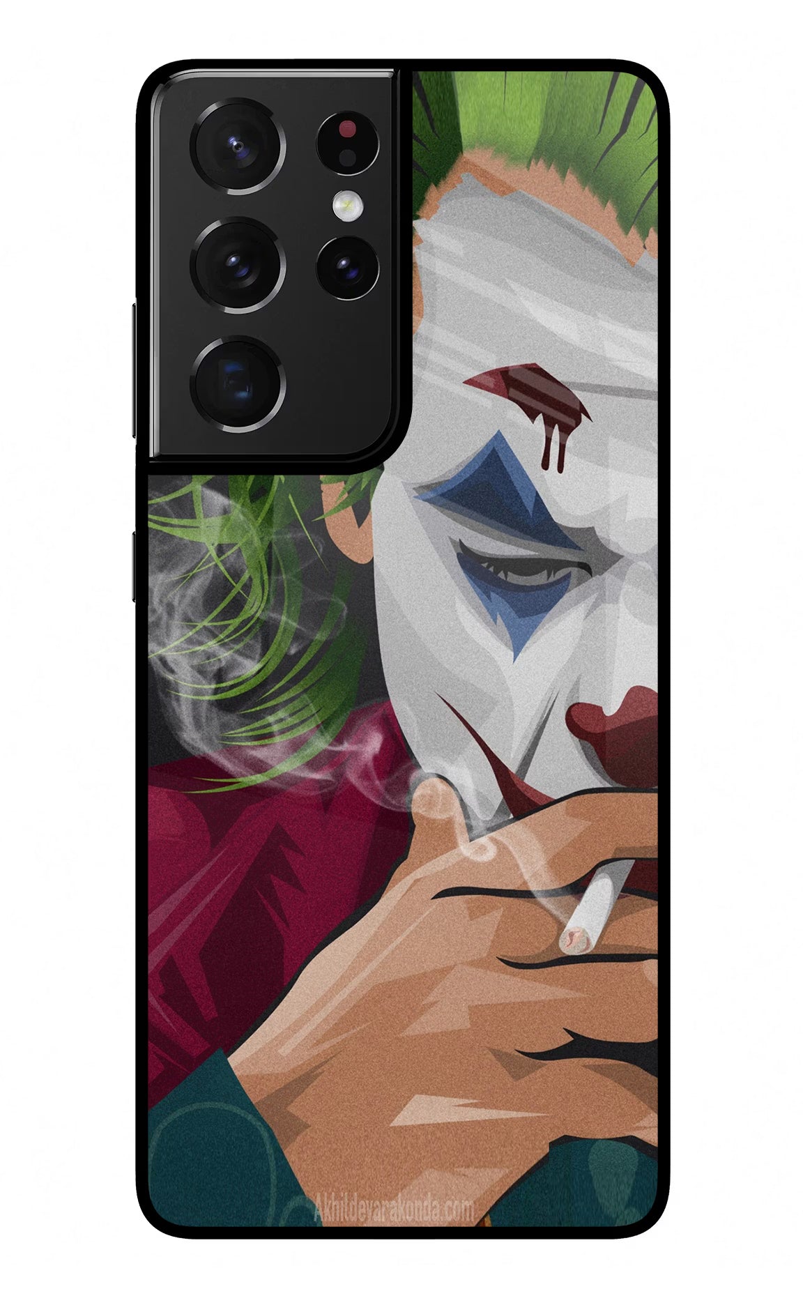 Joker Smoking Samsung S21 Ultra Glass Case Back Cover by Casekaro