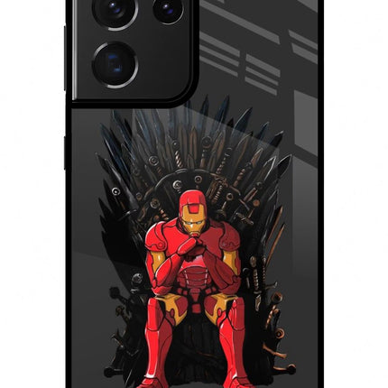 Ironman Throne Samsung S21 Ultra Glass Case Back Cover by Casekaro