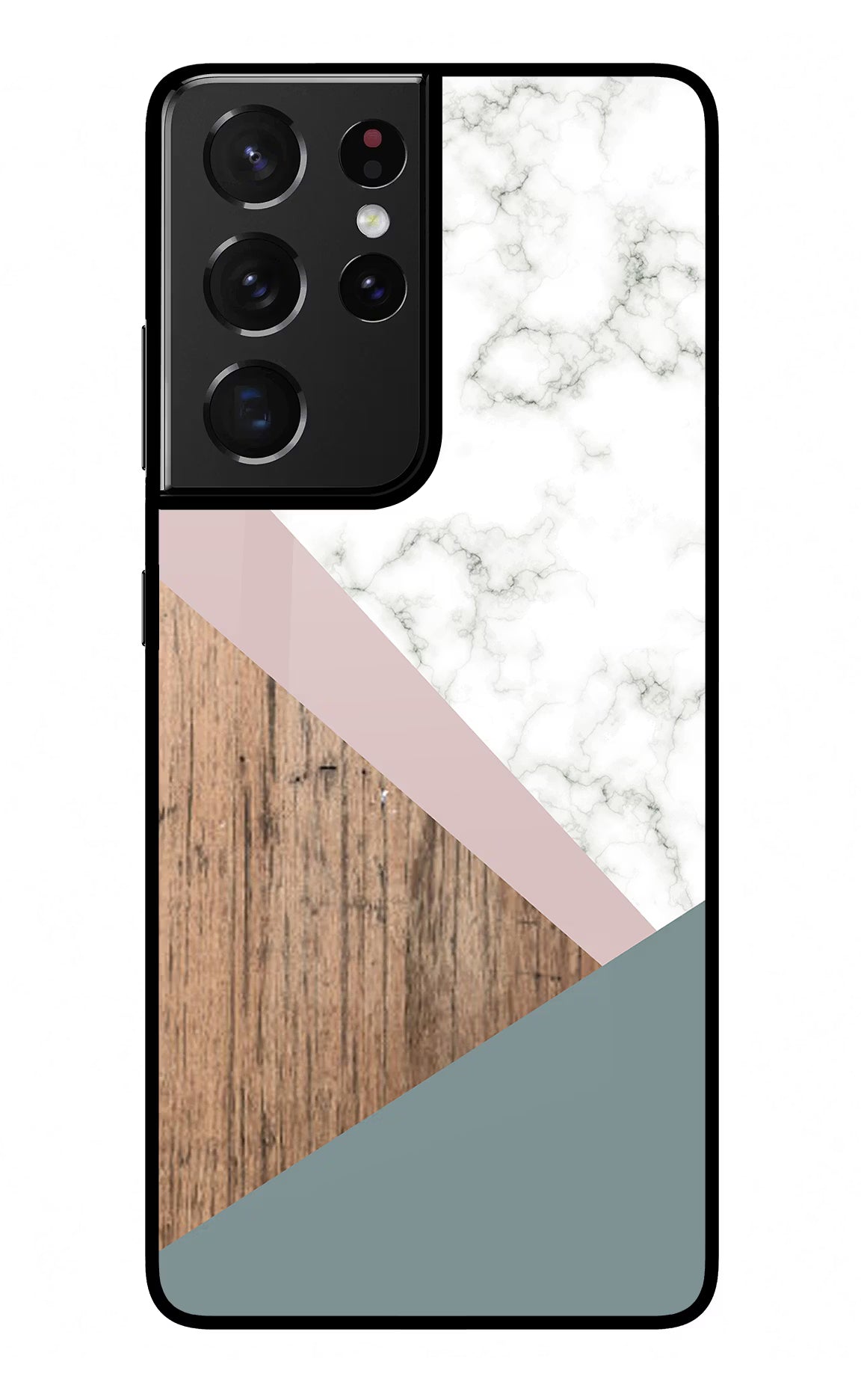 Marble wood Abstract Samsung S21 Ultra Glass Case Back Cover by Casekaro