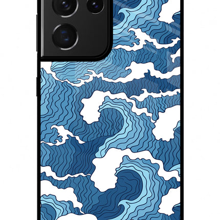 Blue Waves Samsung S21 Ultra Glass Case