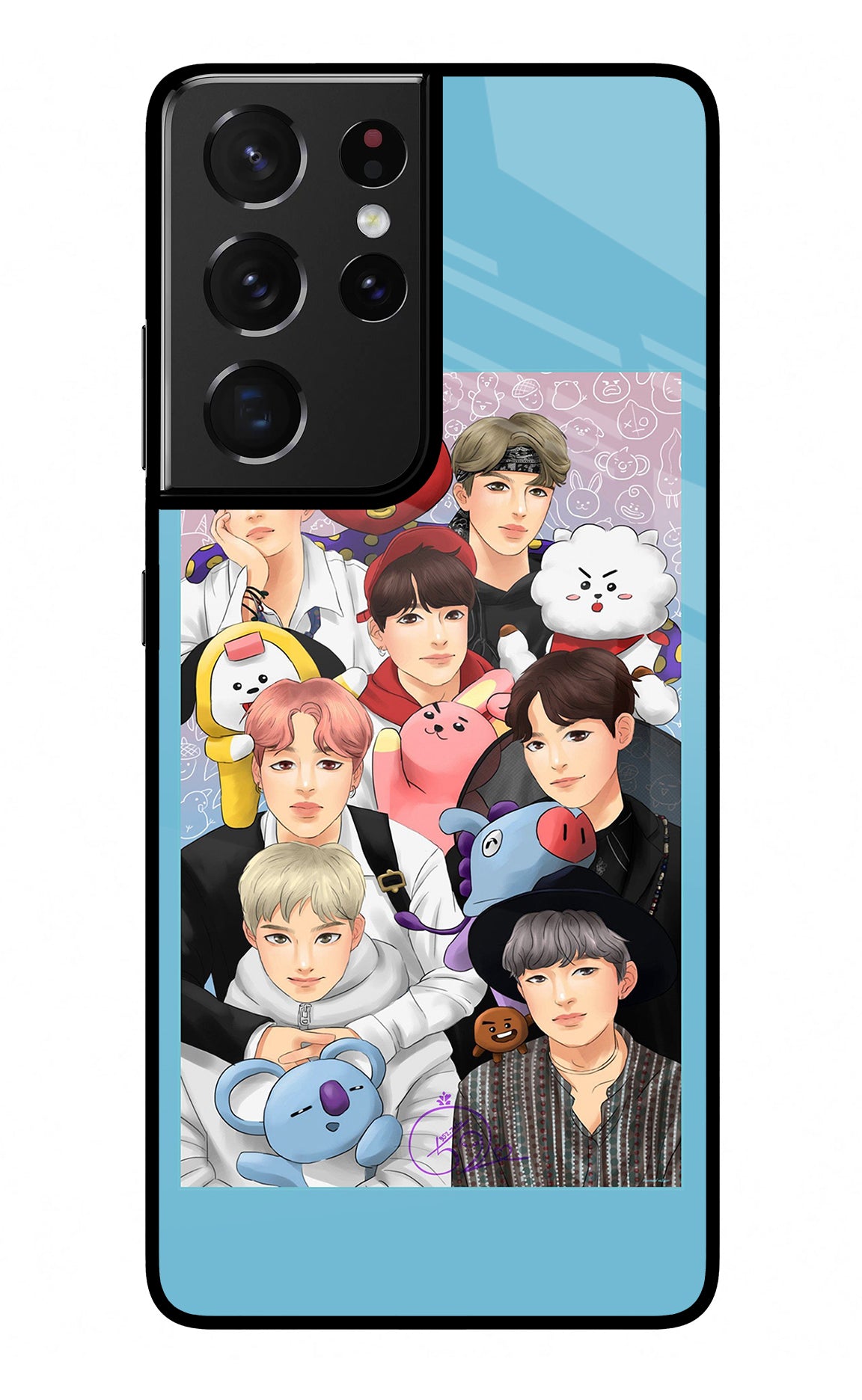 BTS with animals Samsung S21 Ultra Glass Case