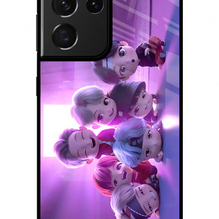 BTS Chibi Samsung S21 Ultra Glass Case