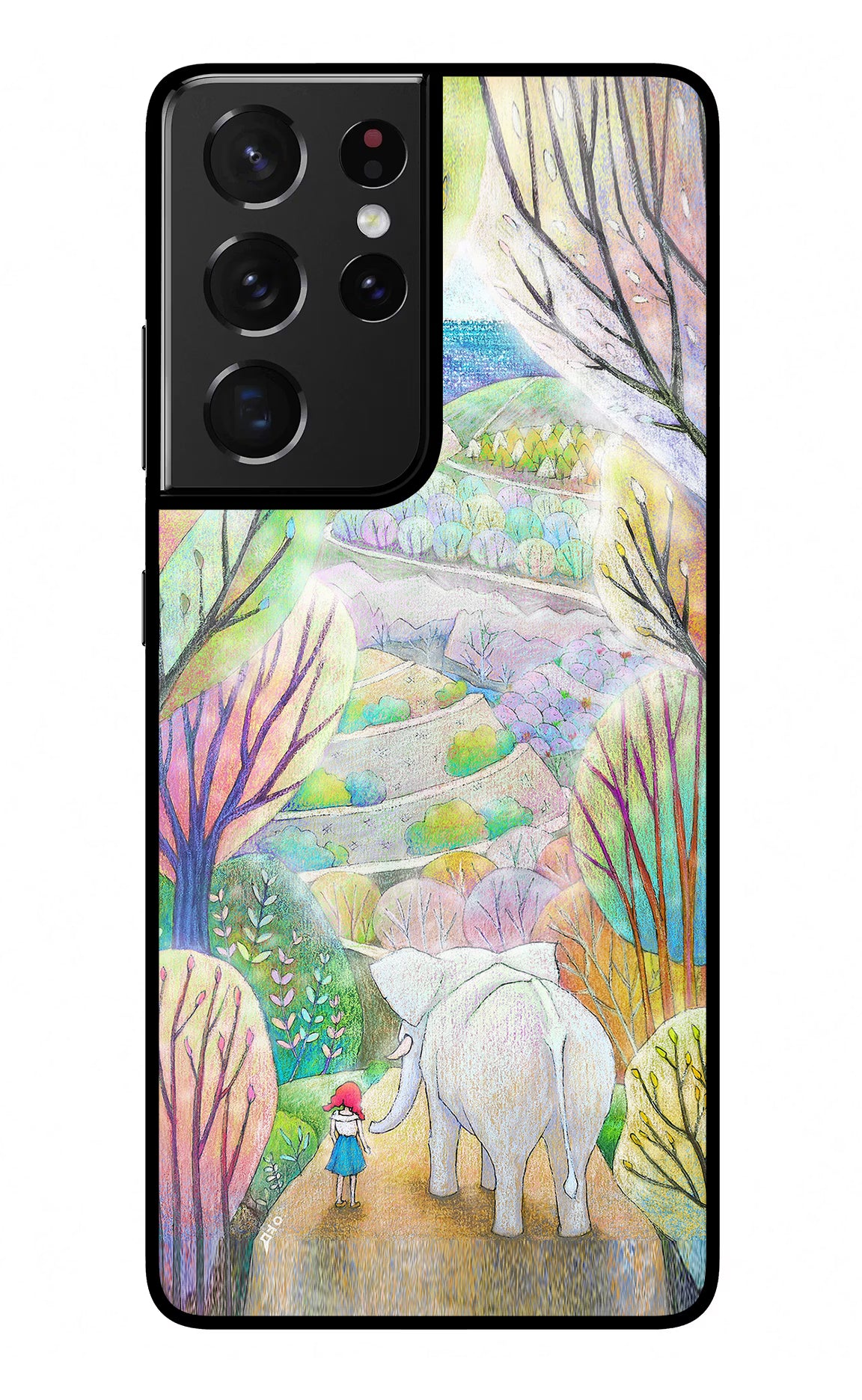 Nature Painting Samsung S21 Ultra Glass Case Back Cover by Casekaro