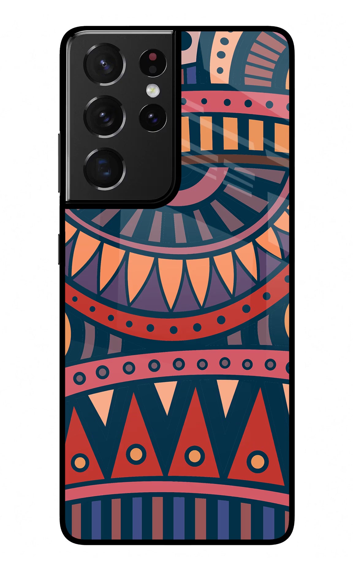 African Culture Design Samsung S21 Ultra Glass Case Back Cover by Casekaro