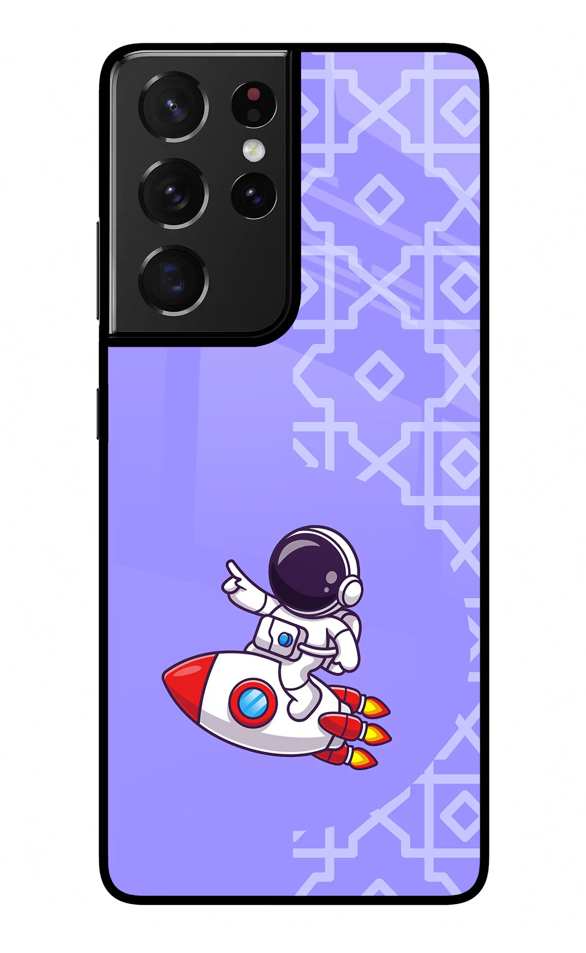 Cute Astronaut Samsung S21 Ultra Glass Case Back Cover by Casekaro