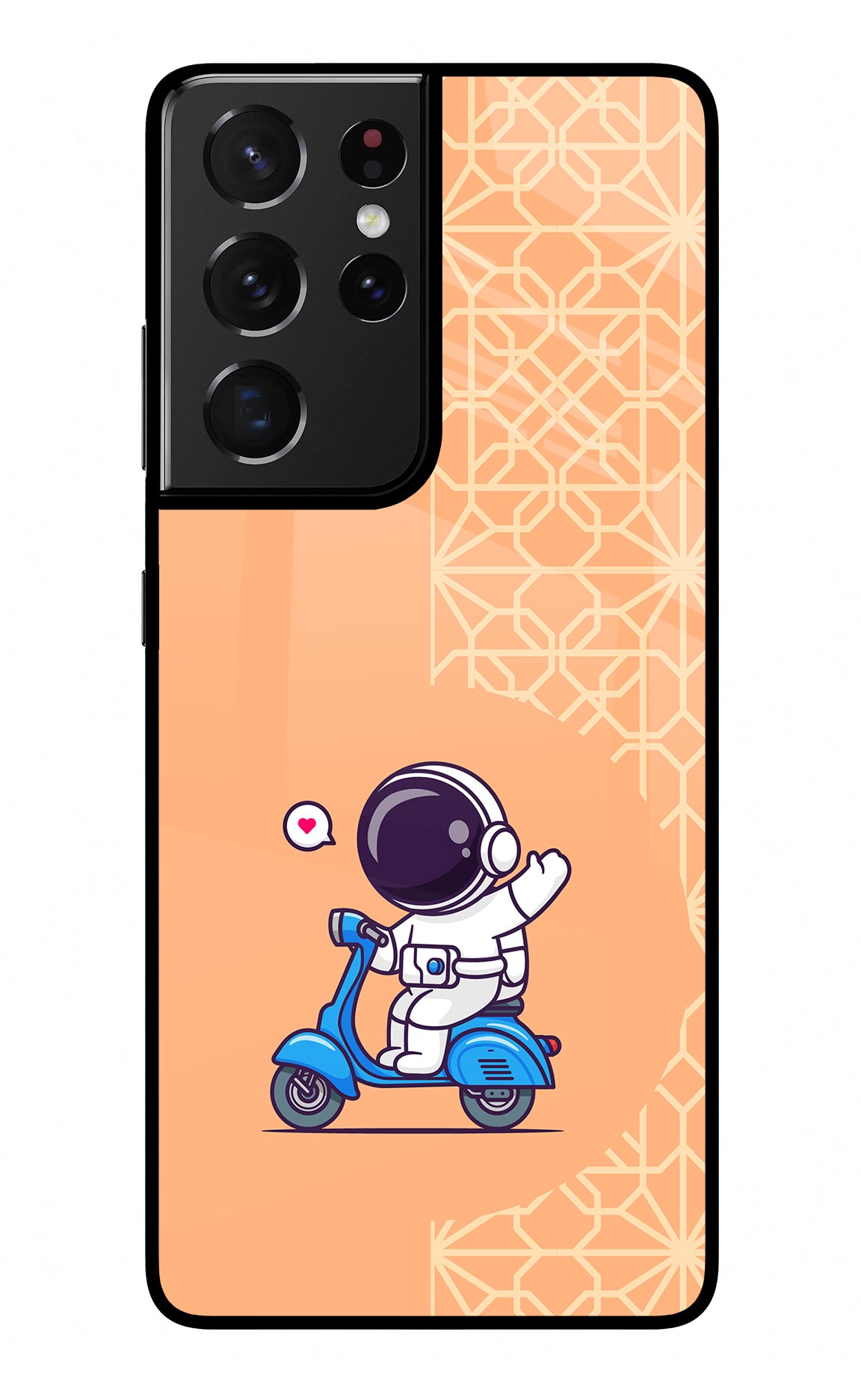 Cute Astronaut Riding Samsung S21 Ultra Glass Case