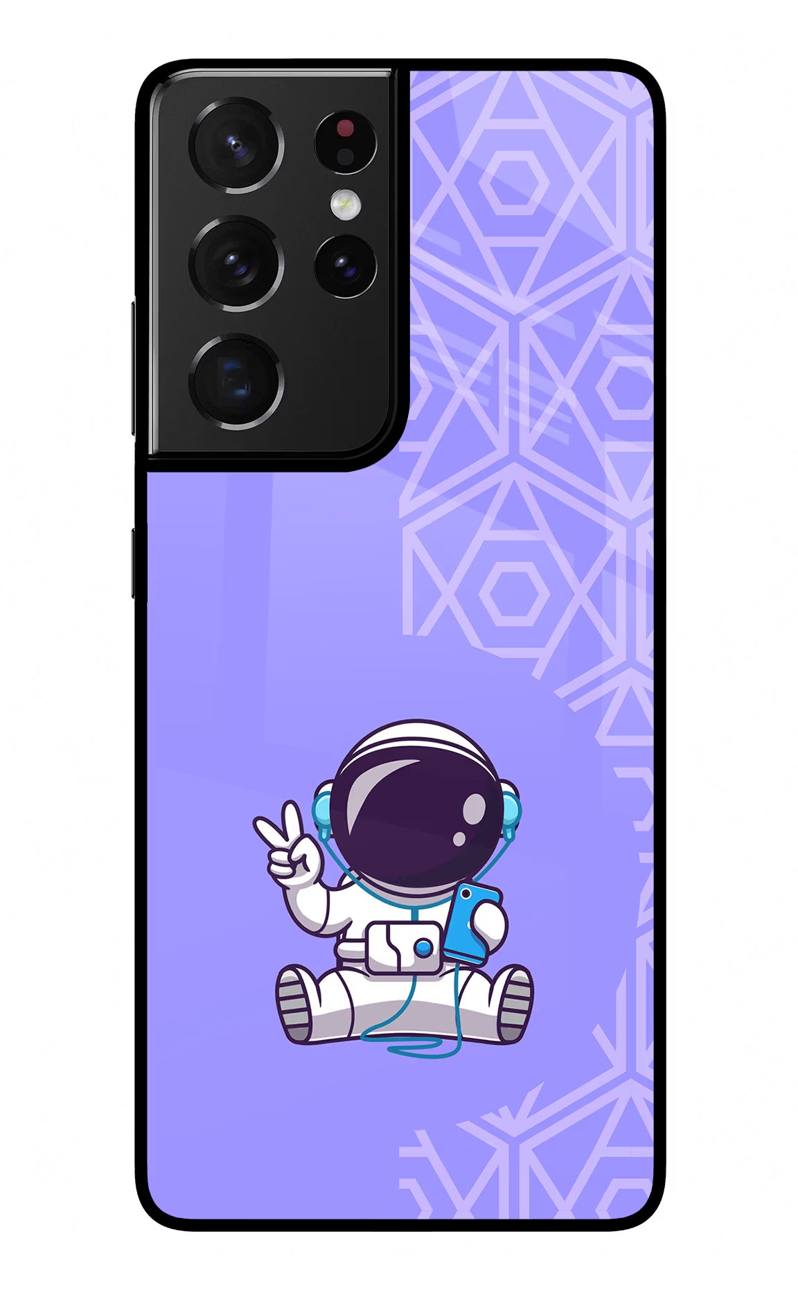 Cute Astronaut Chilling Samsung S21 Ultra Glass Case