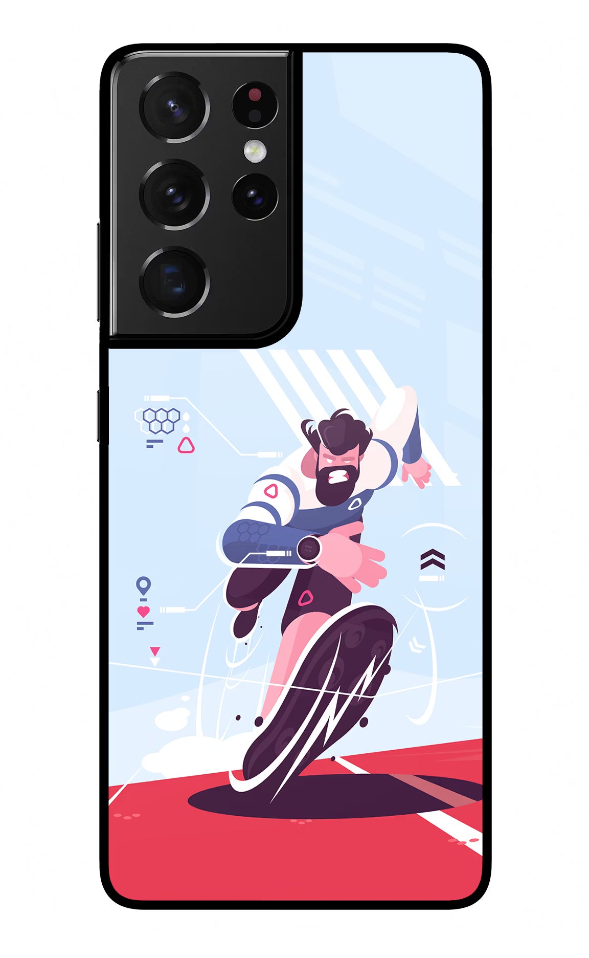 Run Pro Samsung S21 Ultra Glass Case Back Cover by Casekaro