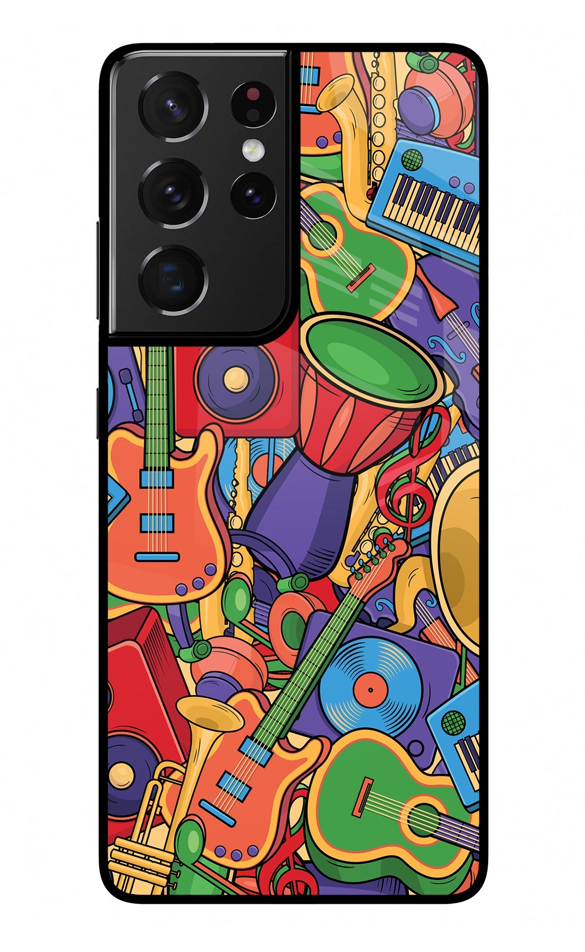 Music Instrument Doodle Samsung S21 Ultra Glass Case