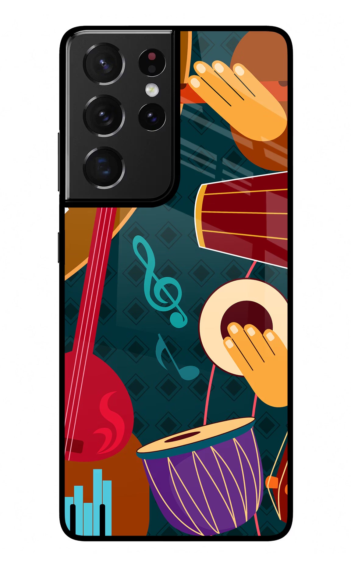 Music Instrument Samsung S21 Ultra Glass Case Back Cover by Casekaro