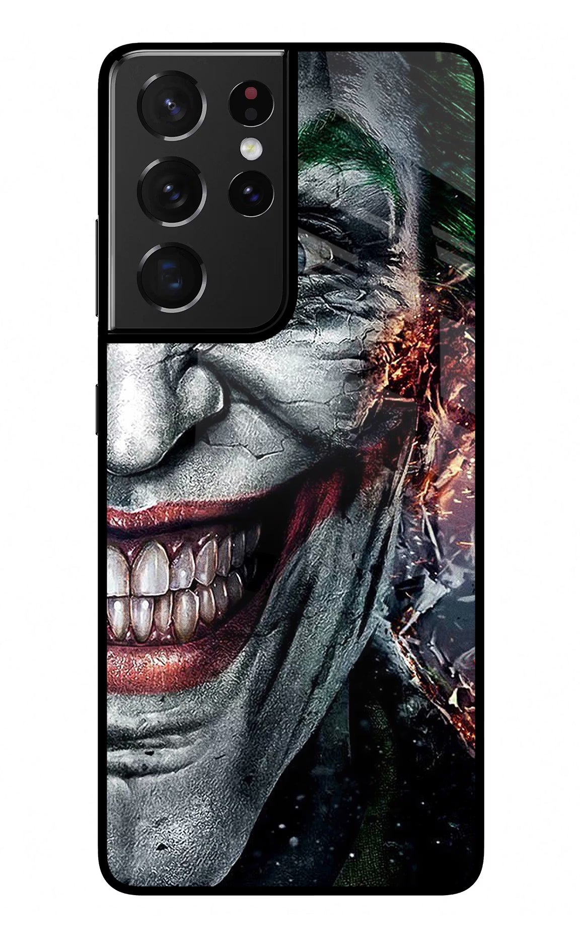 Joker Cam Samsung S21 Ultra Glass Case Back Cover by Casekaro