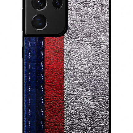 BMW Stripes Samsung S21 Ultra Glass Case Back Cover by Casekaro