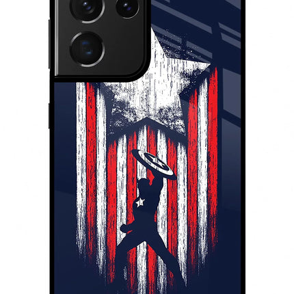 Captain America Marvel Art Samsung S21 Ultra Glass Case