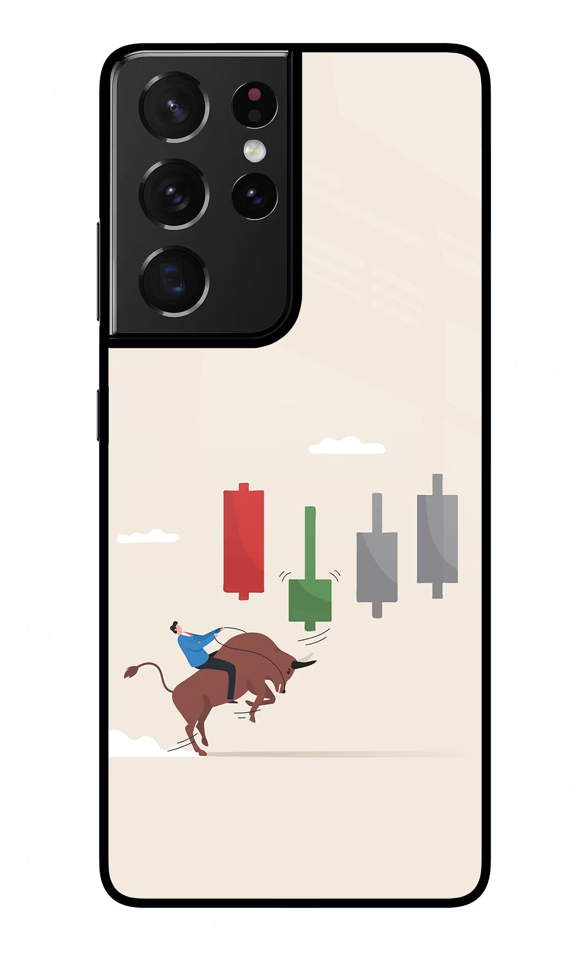 Bull Trading Momentum Samsung S21 Ultra Glass Case Back Cover by Casekaro