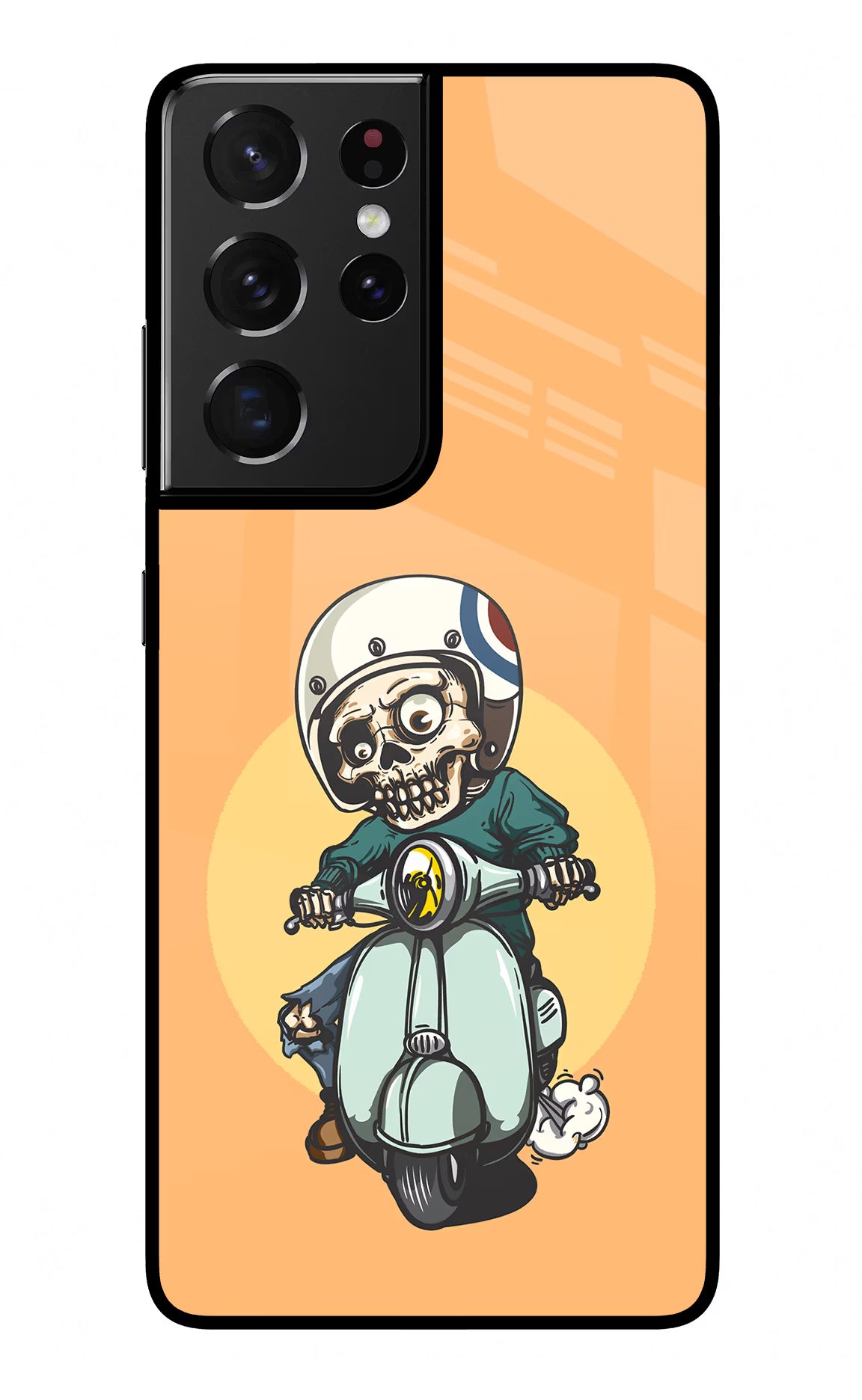 Undead Biker Samsung S21 Ultra Glass Case Back Cover by Casekaro
