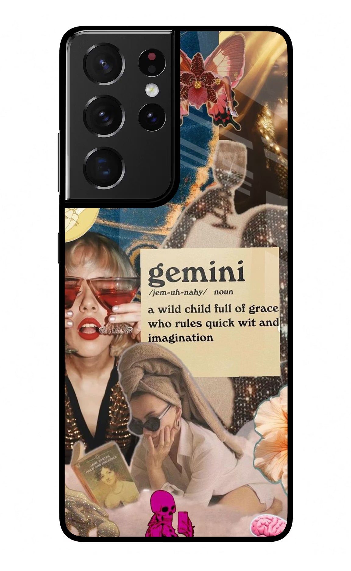 Gemini Zodiac Samsung S21 Ultra Glass Case Back Cover by Casekaro