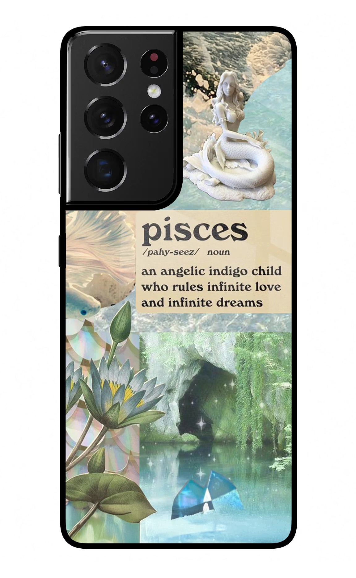 Pisces Zodiac Samsung S21 Ultra Glass Case Back Cover by Casekaro