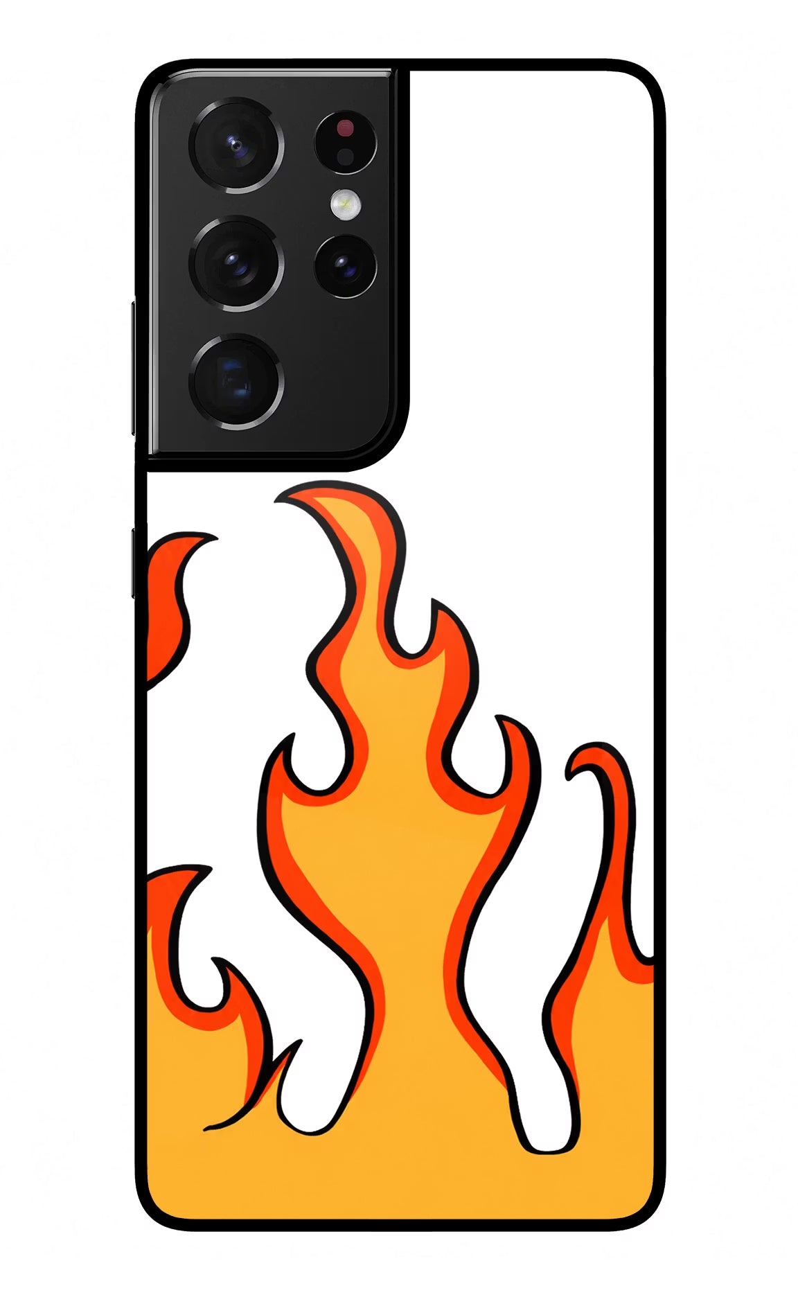 Fired Up – White Samsung S21 Ultra Glass Case