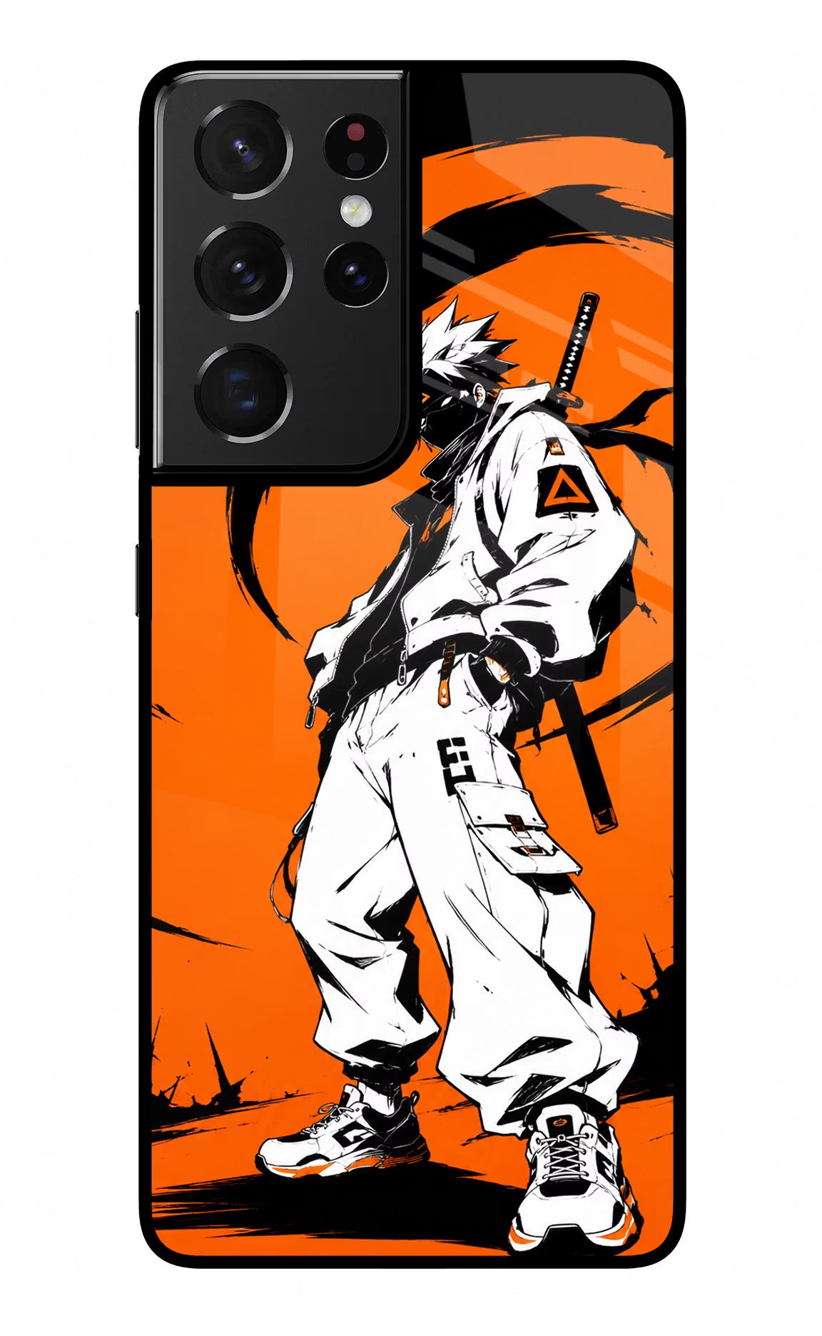 Street Samurai  Samsung S21 Ultra Glass Case Back Cover by Casekaro