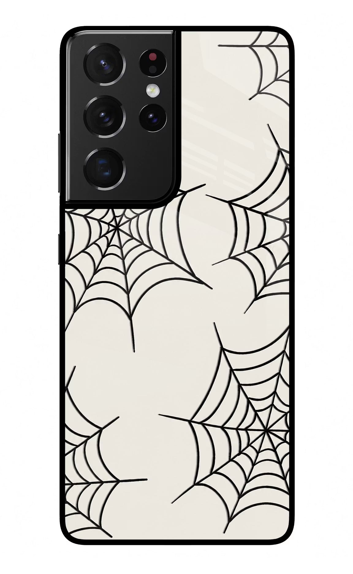 Spider Web Samsung S21 Ultra Glass Case Back Cover by Casekaro
