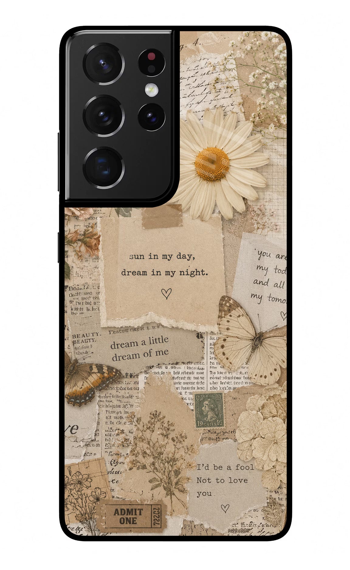 Vintage case Samsung S21 Ultra Glass Case Back Cover by Casekaro