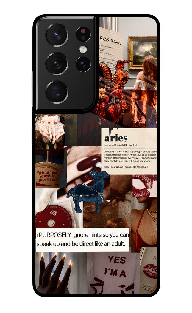 Zodiac Aries Samsung S21 Ultra Glass Case