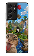 Minecraft Cat Chaos Samsung S21 Ultra Glass Case