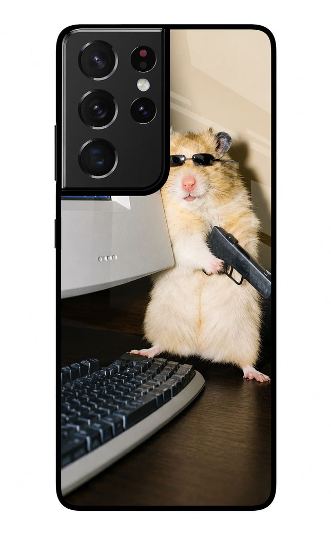 Hacker Hamster Samsung S21 Ultra Glass Case