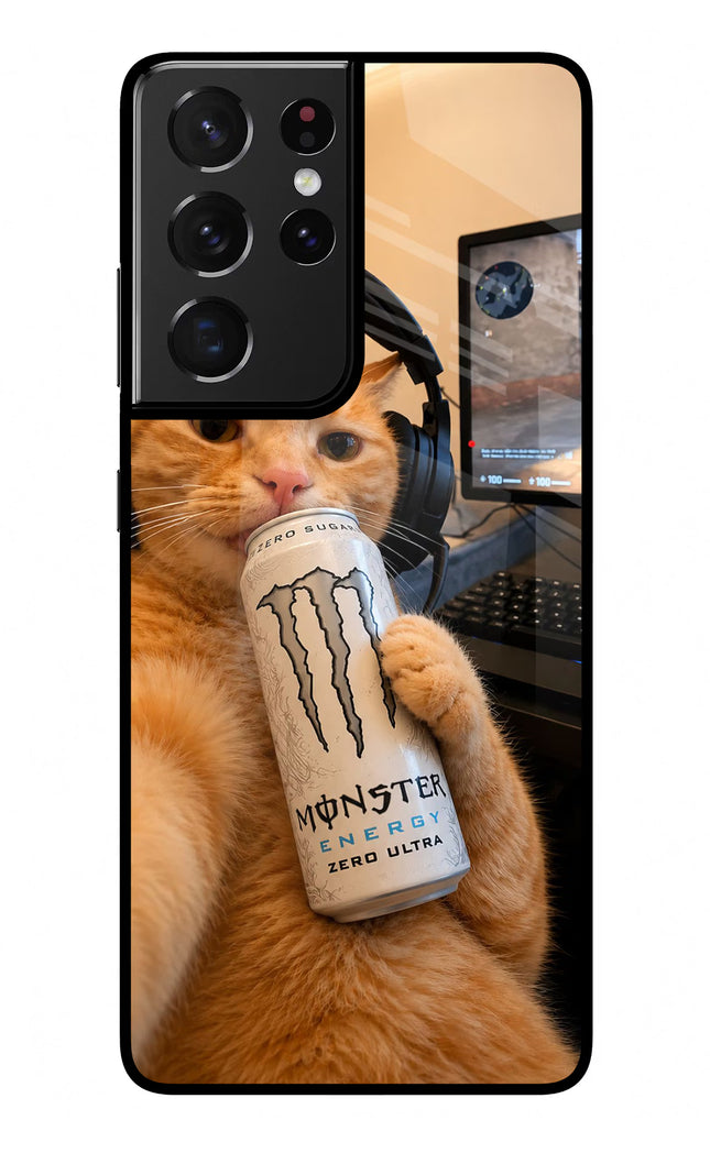 Gamer Cat Energy Samsung S21 Ultra Glass Case