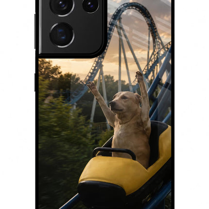 Rollercoaster Dog Samsung S21 Ultra Glass Case
