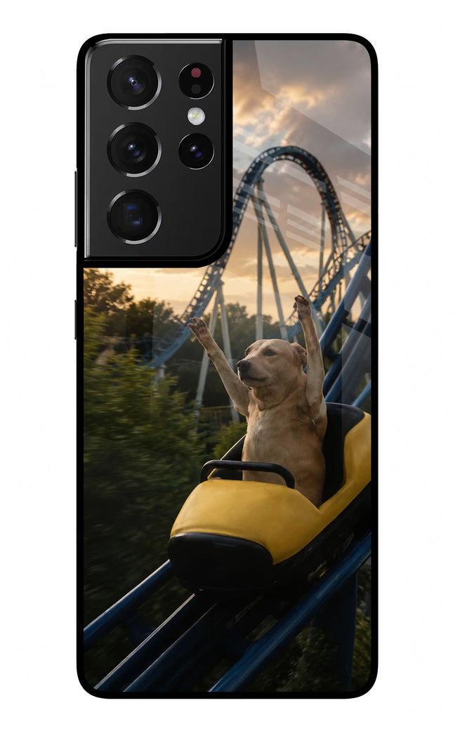 Rollercoaster Dog Samsung S21 Ultra Glass Case