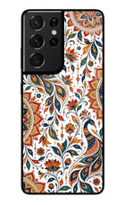 White Mayura Samsung S21 Ultra Glass Case