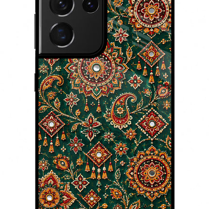 Green Pataka Samsung S21 Ultra Glass Case